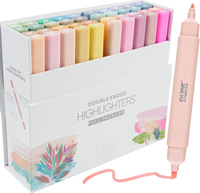 Believe - Aesthetic Bible Highlighters No Bleed Through Assorted Colors, Cute Highlighter Dual Tip For Journaling Supplies And School Accessories, Bible Highlighters And Pens No Bleed (40 PACK) - Image 1